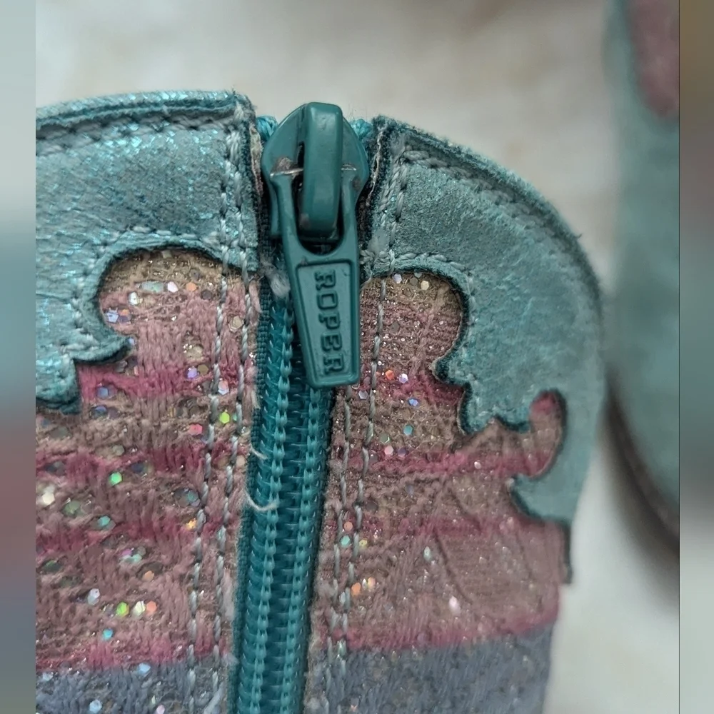 Roper Girls Glitter Lace Cowgirl Western Boots ToddlerS 7